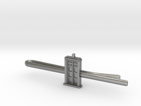 Doctor Who: TARDIS Tie Clip in Natural Silver
