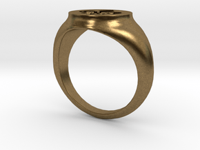 Signet Ring - Fleur De Lis in Natural Bronze