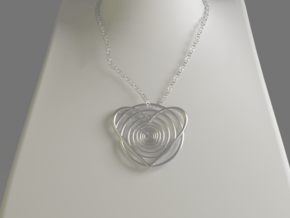 Hypnotic Heart Pendant in Polished Silver