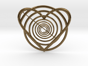 Hypnotic Heart Pendant in Natural Bronze