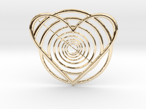 Hypnotic Heart Pendant in 14K Yellow Gold