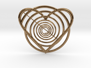 Hypnotic Heart Pendant in Natural Brass