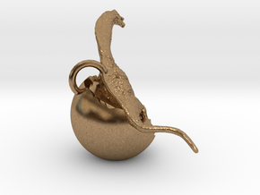 Dinosaur Charm in Natural Brass
