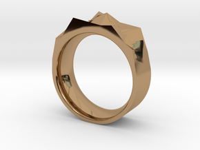 Triangulated Ring - 19mm in Polished Brass