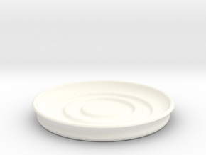 Circular Coaster in White Processed Versatile Plastic