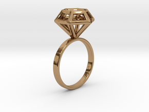 Wireframe Diamond Ring (size 7) in Polished Brass