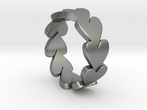 Heart Ring Size 9 in Natural Silver
