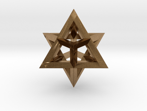 Star Tetrahedron pendant in Natural Brass