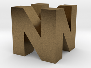 N64 Logo - 2" Cube Desk Object in Natural Bronze