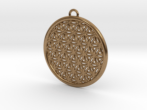 Flower Of Life Pendant  in Natural Brass