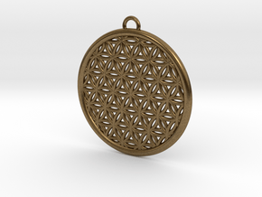 Flower Of Life Pendant  in Natural Bronze