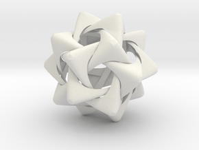 Compound of Five Rounded Tetrahedra in White Natural Versatile Plastic