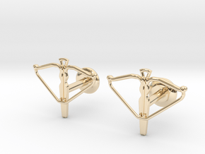 Crossbow cufflinks in 14K Yellow Gold