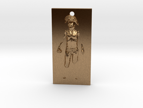 Boy Soldier Panel Pendant in Natural Brass