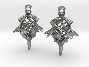 Surreal Lantern Earrings - Standard Pair in Natural Silver
