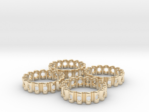 Crinkled Napkin Rings (4) in 14K Yellow Gold