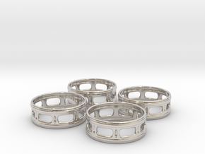Windowed Napkin Rings (4) in Platinum