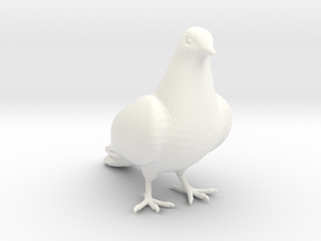 Bird No 2 (Dove) in White Processed Versatile Plastic