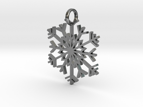 Snowflake Simple Pendent/Charm in Polished Silver