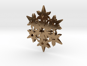 Wings Snowflake - 3D in Natural Brass