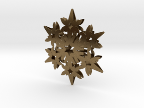 Wings Snowflake - 3D in Natural Bronze