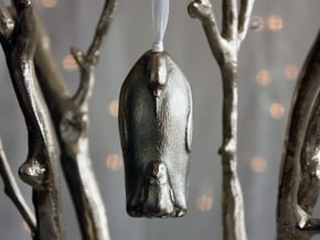 Penguin Ornament w/ Hidden Compartment in Polished Nickel Steel