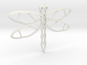 Dragonfly Pendant mk2 in White Natural Versatile Plastic