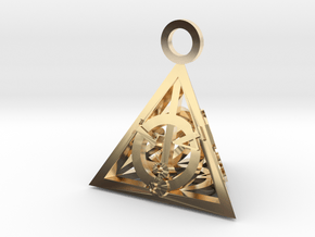 Deathly Hallows Pendant in 14K Yellow Gold