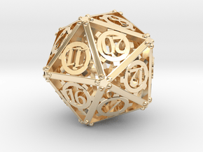 Steampunk D20 in 14K Yellow Gold