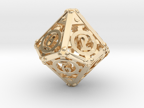 Steampunk d10 in 14K Yellow Gold