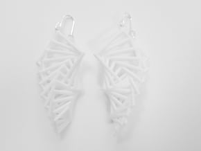 Arithmetic Earrings (Rhombus) in White Natural Versatile Plastic