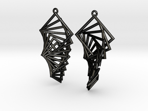 Arithmetic Earrings (Rhombus) in Matte Black Steel