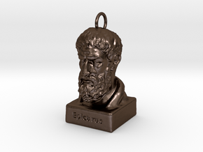Epicurus Keychains 2 inches tall in Polished Bronze Steel