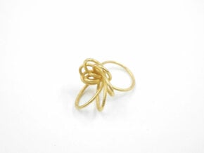 Flora Ring A (Size 8) in Polished Gold Steel