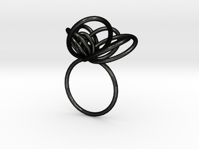 Flora Ring A (Size 8) in Matte Black Steel
