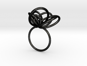 Flora Ring A (Size 7) in Matte Black Steel