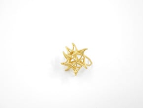 Aster Ring (Small) Size 8 in Polished Gold Steel
