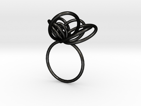 Flora Ring A (Size 9) in Matte Black Steel