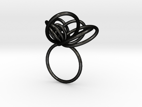 Flora Ring A (Size 6) in Matte Black Steel