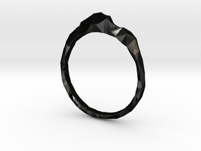 Shard Ring Asymmetrical in Matte Black Steel