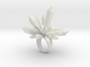 Crystal Shard Ring - Size 8 in White Natural Versatile Plastic