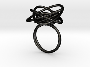 Sprouted Spiral Ring (Size 8) in Matte Black Steel