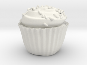 Cupcake, With Sprinkles in White Natural Versatile Plastic