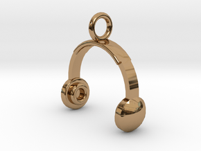 Headphones Pendant / Keychain in Polished Brass