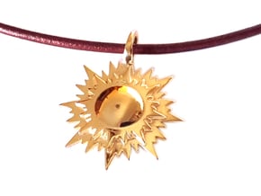 "doppio sole" pendant (cm 2,6) in Polished Brass