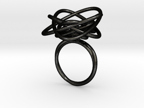 Sprouted Spiral Ring (Size 6) in Matte Black Steel