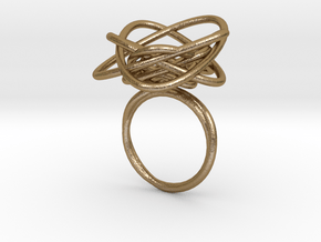 Sprouted Spiral Ring (Size 6) in Polished Gold Steel