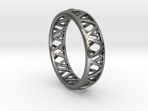 Truss Ring 1 Size 10 in Fine Detail Polished Silver