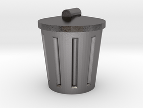 Trash Can, Miniature in Polished Nickel Steel