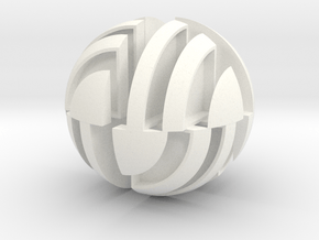 Sphere Version Of Simple Cube Positive 4 Piece in White Processed Versatile Plastic